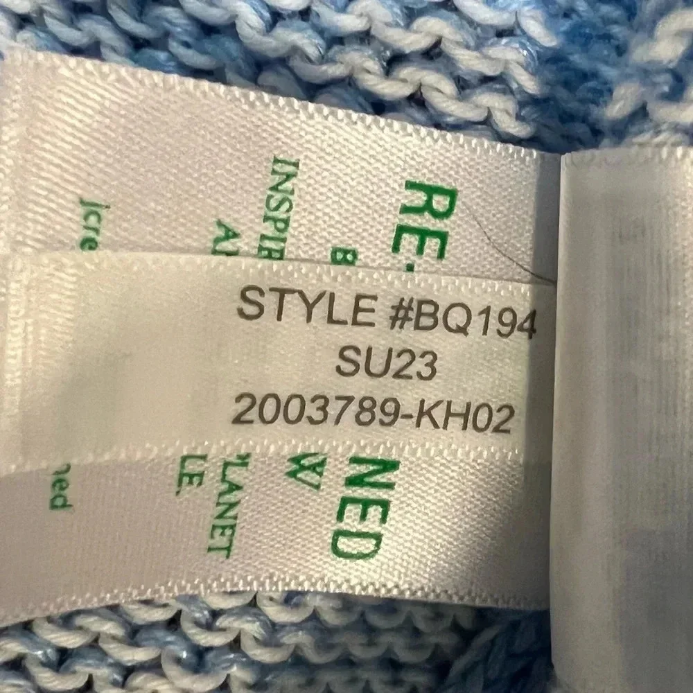 J. Crew Marled Blue Long Sleeved Drop Shoulder Linen Blend‎ Sweater. Size 2X.